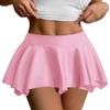 Avidlove Women Mini Skirt Flowy Pleated Skirt Ruffles Beach Short Skirt Pink Small view 1