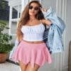Avidlove Women Mini Skirt Flowy Pleated Skirt Ruffles Beach Short Skirt Pink Small view 3
