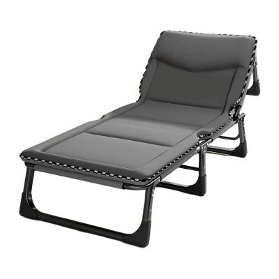Foldable Bed with Mattress Queen Sleeping Cots for Adults with 3D Memory Headrest Portable Folding Bed Cot Lounge Chair for Beach Lawn Camping(C,190 * 68 * 30cm)