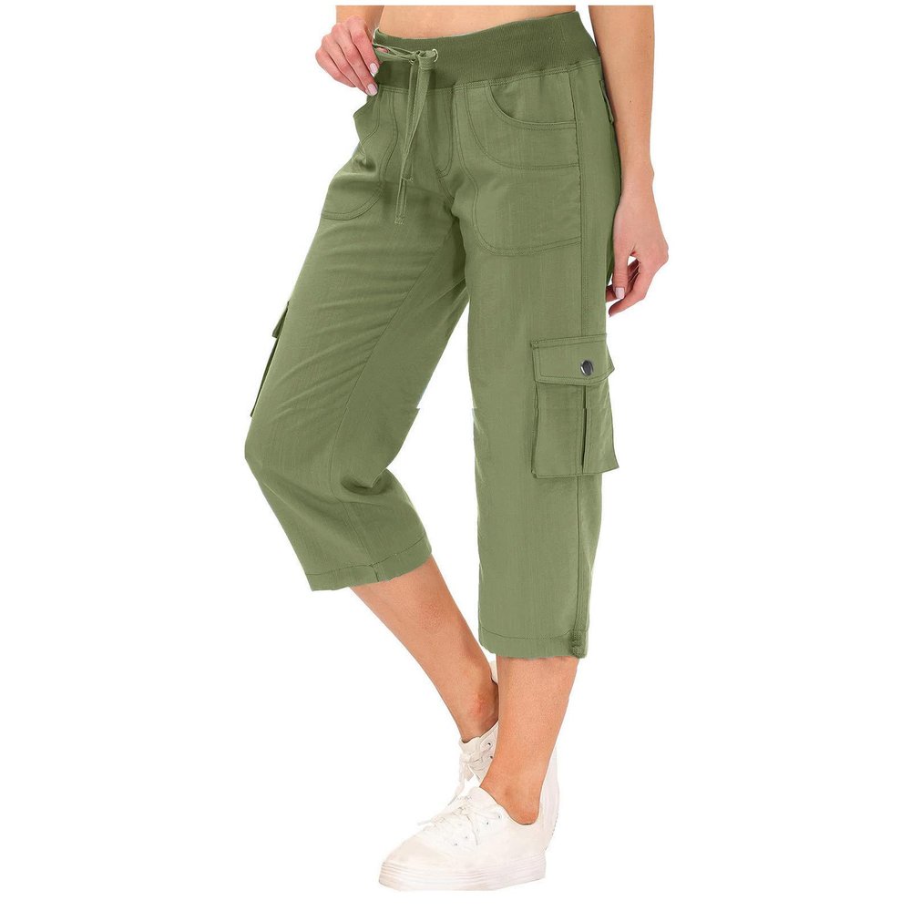 2024 Women's Cargo Capris Hiking Pants Lightweight Quick Dry Outdoor Athletic Travel Outfits Casual Loose Fit Comfy High Waisted Joggers with Pockets
