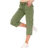2024 Women's Cargo Capris Hiking Pants Lightweight Quick Dry Outdoor Athletic Travel Outfits Casual Loose Fit Comfy High Waisted Joggers with Pockets view 2