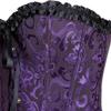 ADELCE Women's Lace Up Corset Boned Floral Overbust Shapewear Lingerie Bustier Bodyshaper Top Purple S view 4