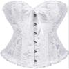 ADELCE Women's Lace Up Corset Boned Floral Overbust Shapewear Lingerie Bustier Bodyshaper Top White 6XL view 1