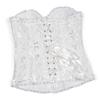 ADELCE Women's Lace Up Corset Boned Floral Overbust Shapewear Lingerie Bustier Bodyshaper Top White 6XL view 4