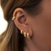 5mm Thick Chunky Gold Hoop Earrings for Women Non Tarnish, 14K Gold Plated Chunky Huggie Cartilage Earring Stack, Lightweight Cute Drop Earrings Sets for Multiple Piercing Dainty Trendy Clip On Jewelry view 2