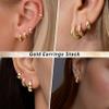 5mm Thick Chunky Gold Hoop Earrings for Women Non Tarnish, 14K Gold Plated Chunky Huggie Cartilage Earring Stack, Lightweight Cute Drop Earrings Sets for Multiple Piercing Dainty Trendy Clip On Jewelry view 3