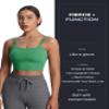 Aoxjox Women's Workout Sports Bras Fitness Yoga Crop Tank Metamorph Twist Back Cami (Bottle Green, X-Large) view 2