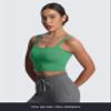 Aoxjox Women's Workout Sports Bras Fitness Yoga Crop Tank Metamorph Twist Back Cami (Bottle Green, X-Large) view 3