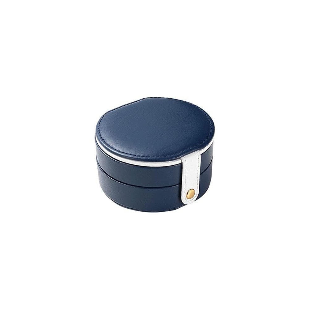 BHCCYS Upscale Double-Layer Jewelry Organizer Box Light Luxury Exquisite Jewelry Storage Box Large Capacity Portable with Mirror Durability(Blue)