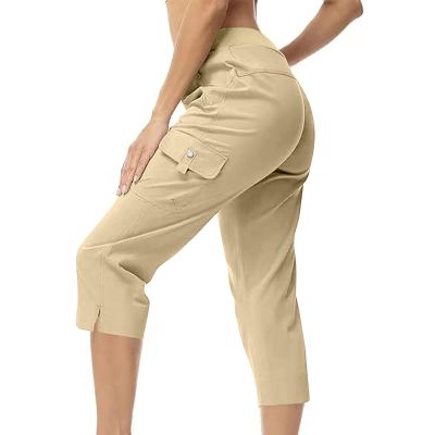 Womens Cargo Capris Hiking Pants Lightweight Quick Dry Outdoor Athletic Travel Trousers Casual Joggers Multi Pockets