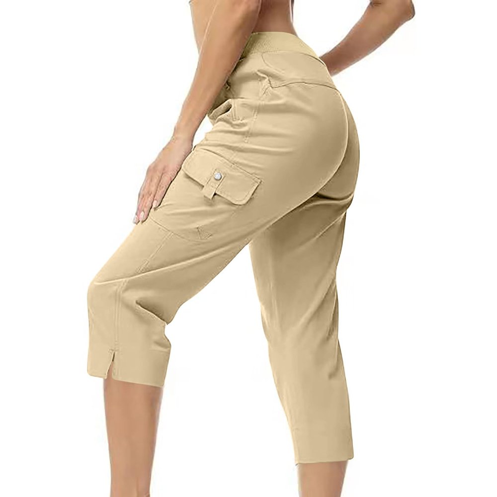 Womens Cargo Capris Hiking Pants Lightweight Quick Dry Outdoor Athletic Travel Trousers Casual Joggers Multi Pockets