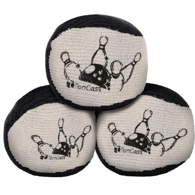 TonGass Microfiber Ultra Dry Bowling Grip Ball, Microfiber Bowling Grip Bags, Bowlings Powder Bag for Hands Use - Black & Grey