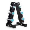 FENOKD Dumbbell Rack Weight Rack, Steel Tripod Collapsible Load-Bearing 200Kg Not Loose 3/6 Layer Suitable For Home Gym, 2 Sizes (Black 42X42.5X54Cm) view 4