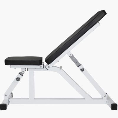 FENOKD Dumbbell Rack Weight Rack, Steel Pipe Adjustable Multifunction Folding Dumbbell Bench Suitable For Home Push-Up Strength Training Fitness Equipment (White 43X102X48.5Cm)