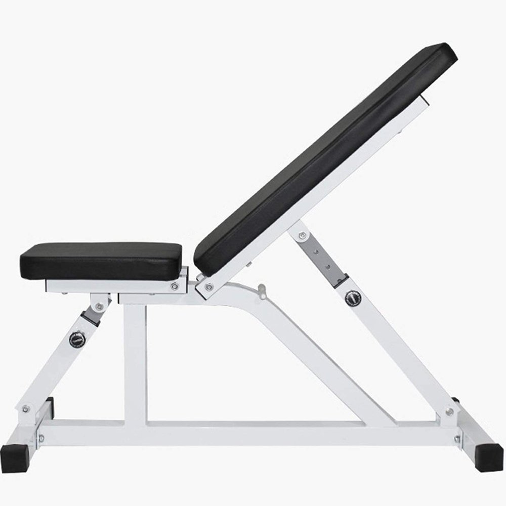 FENOKD Dumbbell Rack Weight Rack, Steel Pipe Adjustable Multifunction Folding Dumbbell Bench Suitable For Home Push-Up Strength Training Fitness Equipment (White 43X102X48.5Cm)