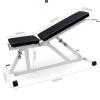 FENOKD Dumbbell Rack Weight Rack, Steel Pipe Adjustable Multifunction Folding Dumbbell Bench Suitable For Home Push-Up Strength Training Fitness Equipment (White 43X102X48.5Cm) view 2