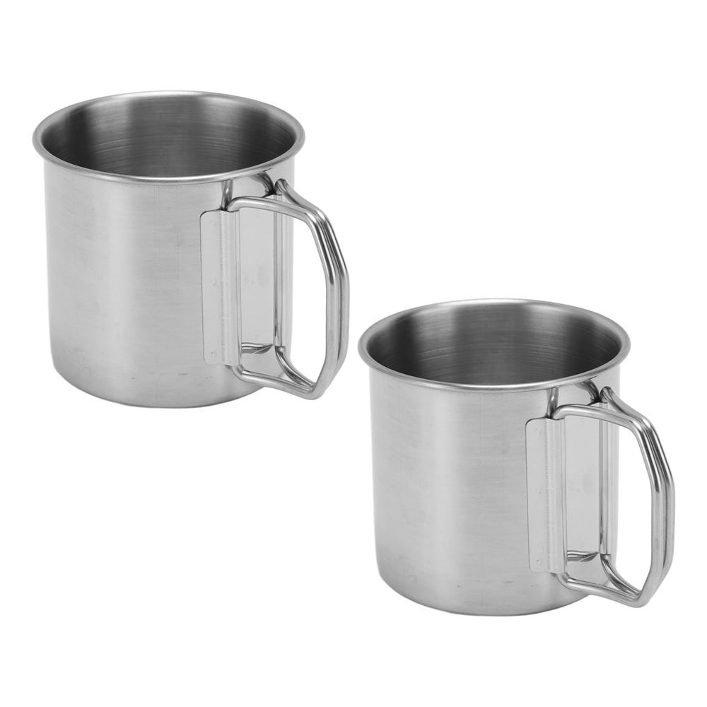 Stainless Steel Camping Cup with Foldable Handle, Portable Outdoor Water Cup, Travel Coffee Mug and Cup, Multifunctionla Metal Mug for Travel Camping Hiking Outdoor Activities(350ml)