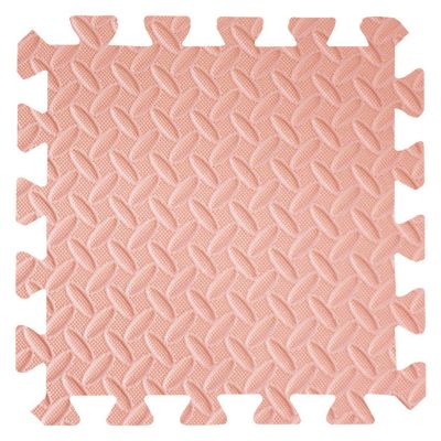 XSMYdpUS 12Pcs Interlocking Carpet Foam Mats,Puzzle Mat with Border,Soft Thicken Area Rugs Floor Carpet Tiles,Exercise Play Mat for Play Room Bedroom and Gym,12X12inch,Light Pink,1" Thick
