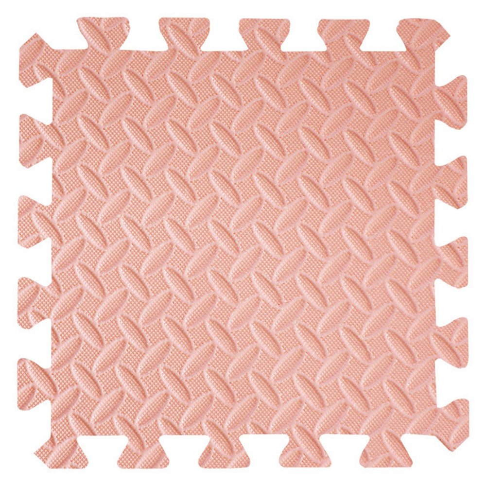 XSMYdpUS 12Pcs Interlocking Carpet Foam Mats,Puzzle Mat with Border,Soft Thicken Area Rugs Floor Carpet Tiles,Exercise Play Mat for Play Room Bedroom and Gym,12X12inch,Light Pink,1" Thick