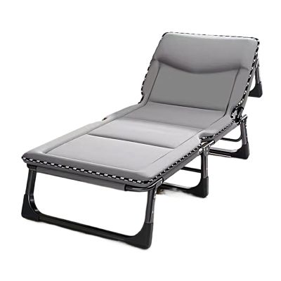 Foldable Bed with Mattress Queen Sleeping Cots for Adults with 3D Memory Headrest Portable Folding Bed Cot Lounge Chair for Beach Lawn Camping(D,190 * 75 * 30cm)