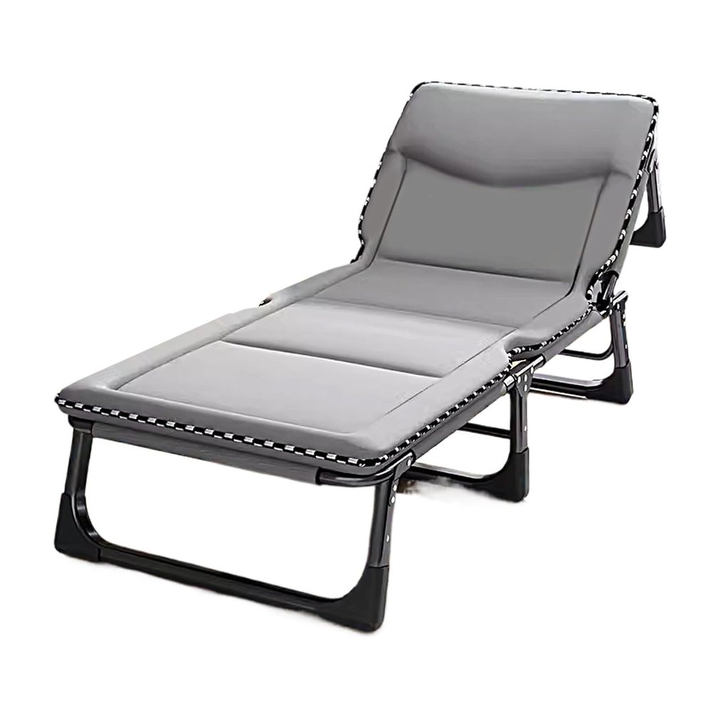 Foldable Bed with Mattress Queen Sleeping Cots for Adults with 3D Memory Headrest Portable Folding Bed Cot Lounge Chair for Beach Lawn Camping(D,190 * 75 * 30cm)