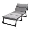 Foldable Bed with Mattress Queen Sleeping Cots for Adults with 3D Memory Headrest Portable Folding Bed Cot Lounge Chair for Beach Lawn Camping(D,190 * 75 * 30cm) view 1