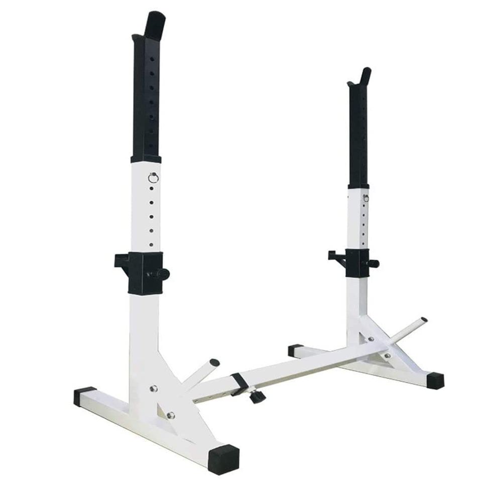 FENOKD Fitness Bench Press Equipment Home & Gym Squat Bar Rack Adjustable Barbell Rack, Adjustable Multi-Function Bodybuilding Bench Press Stand Weight Lifting Rack Gym Family