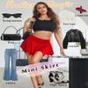 Avidlove Women Mini Skirt Flowy Pleated Skirt Casual Ruffles Beach Short Skirt Red Medium view 4