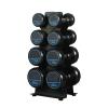 FENOKD Dumbbell Rack Weight Rack, Moving The Hand-Held Portable Tower Shape Pure Steel 4Tier Tree Stand Vertical Dumbbell Weight Rack For Home Gym Workout (Black 30X10X65Cm) view 3