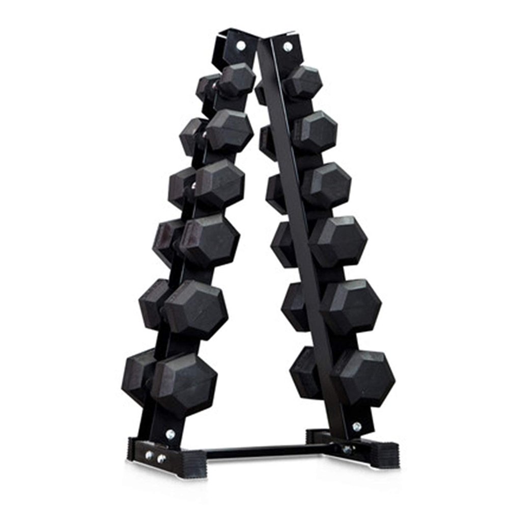 FENOKD Dumbbell Rack Weight Rack, Steel Tripod Collapsible Load-Bearing 200Kg Not Loose 3/6 Layer Suitable For Home Gym (Black 42Xx65.5X102Cm)