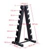 FENOKD Dumbbell Rack Weight Rack, Steel Tripod Collapsible Load-Bearing 200Kg Not Loose 3/6 Layer Suitable For Home Gym (Black 42Xx65.5X102Cm) view 2