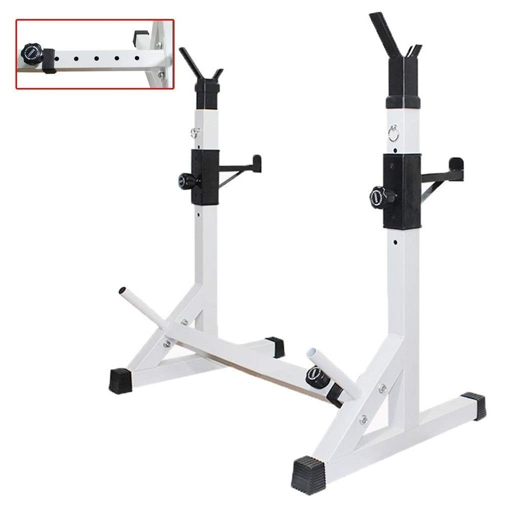 FENOKD Free-Weight Racks Squat Rack Stand - Portable Barbell Rack, Adjustable Bench Press Rack- Multi-Home Gym, Strength Training Dumbbell Racks (Grey 109 * 57 * 138Cm)