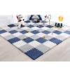 XSMYdpUS 12Pcs Interlocking Carpet Foam Mats,Puzzle Mat with Border,Soft Thicken Area Rugs Floor Carpet Tiles,Exercise Play Mat for Play Room Bedroom and Gym,12X12inch,CP 1,1/2"" Thick view 1