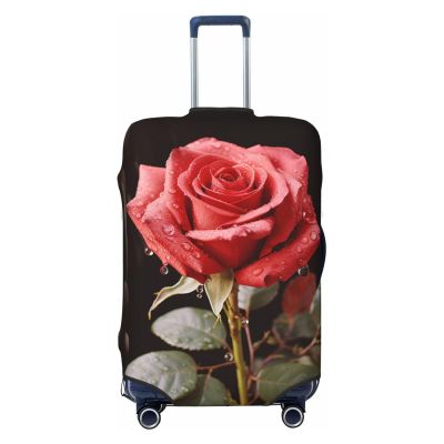 HCBPWVQA Luggage Cover Protector Washable Stretch Suitcase Protector Red Roses and Love Suitcase Cover Anti-Scratch Travel Baggage Covers Fits 18-32 Inch Luggage Protectors