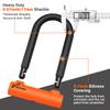 Sportneer Bike U Lock - Heavy Duty Anti Theft Bike Lock with 5ft Security Steel Cable - 17mm Shackle Bicycle U-Locks with Keys & Sturdy Mounting Bracket for Road, Mountain, Electric Bike - Orange view 2