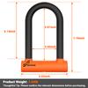 Sportneer Bike U Lock - Heavy Duty Anti Theft Bike Lock with 5ft Security Steel Cable - 17mm Shackle Bicycle U-Locks with Keys & Sturdy Mounting Bracket for Road, Mountain, Electric Bike - Orange view 3