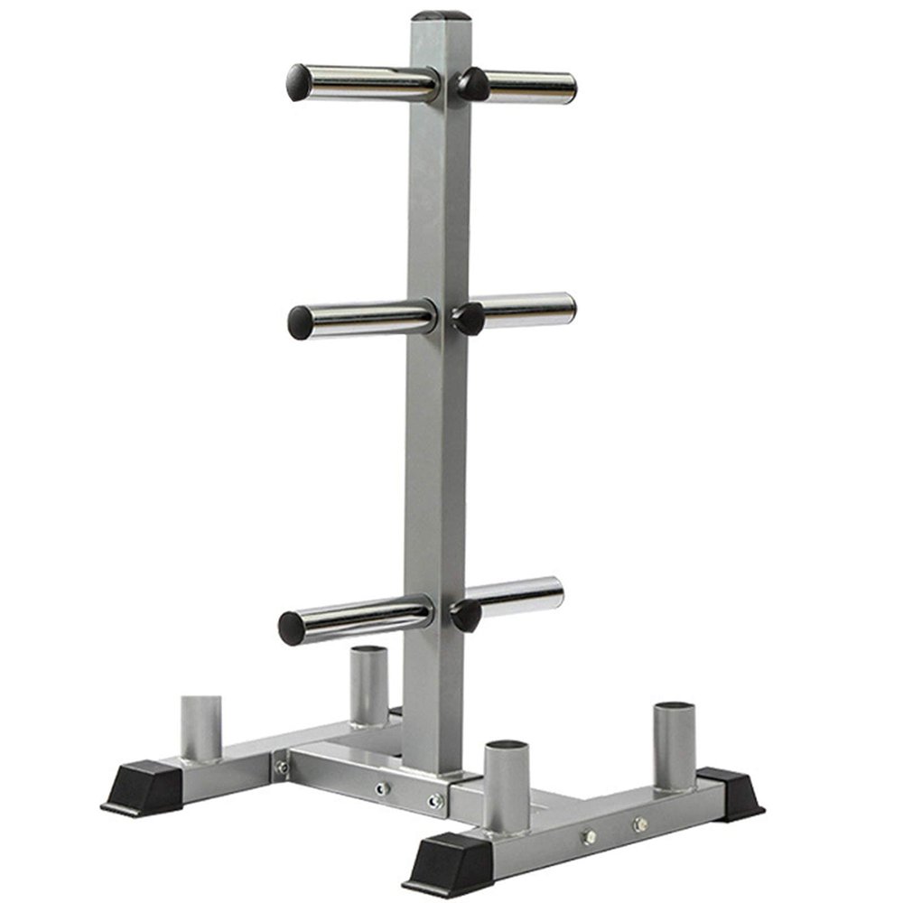 FENOKD Plate Weight Plate Tree Stand/Steel Barbell Dumbbell Plate With 4 Pole Holder Slots For Strength Training Plate Storage Racks
