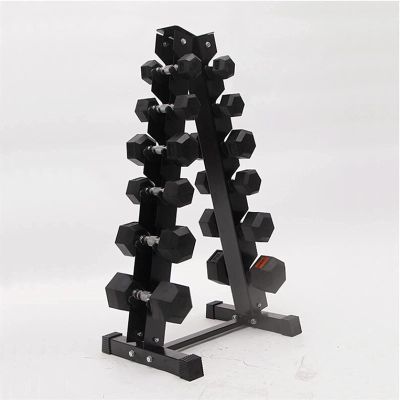 FENOKD Dumbbell Rack Weight Rack,3/6 Tier Tree Dumbbell Rack Weight Racks Dumbbell Rack Storage Dumbell Rack Only (Black 65.5X42X102Cm)