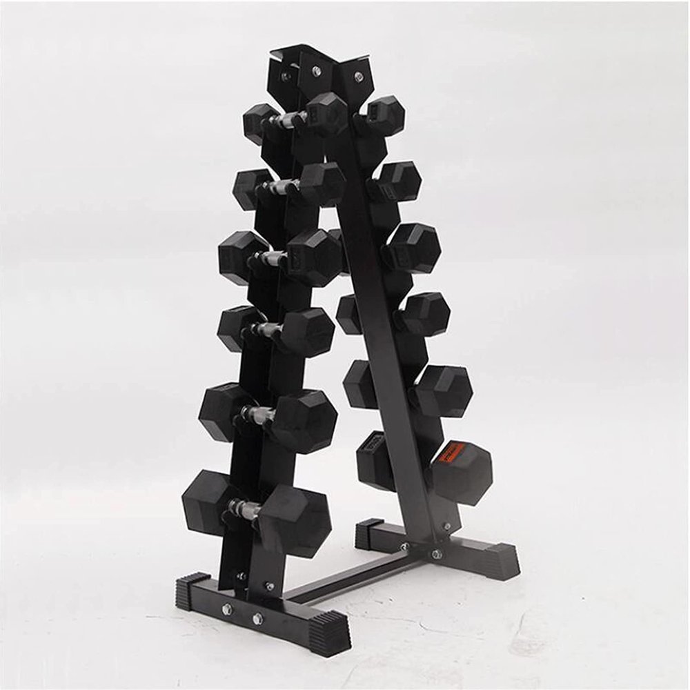 FENOKD Dumbbell Rack Weight Rack,3/6 Tier Tree Dumbbell Rack Weight Racks Dumbbell Rack Storage Dumbell Rack Only (Black 65.5X42X102Cm)