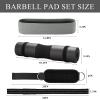 Barbell Pad Set,10 Pcs Barbell pads For Hip Thrust Squat & Lunges Support,With 2 Workout Ankle Straps, 2 Workout Gloves, 2 Gym Straps Weight Lifting, Resistance Bands,Olympic Bar Pad,Carry Bag (Black, Medium-Gloves) view 2