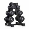 FENOKD Dumbbell Rack Weight Rack, 3 Tier Tree Stand Tower Type Steel Vertical Multi-Layer Manual Weightlifting Dumbbell Rack Storage (Black 42.5X42X58.5Cm) view 1