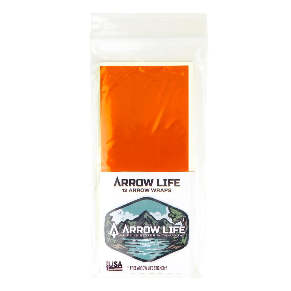 6" Arrow Life Arrow Wraps 12 Pack Orange 1.375" Width