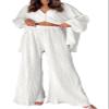 Udeniy Womens Winter Pajama Sets Fall Casual 2 Piece Loungewear Long Sleeve Oversize Button Front Pullover Wide Leg Pants Com view 1