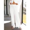 Udeniy Womens Winter Pajama Sets Fall Casual 2 Piece Loungewear Long Sleeve Oversize Button Front Pullover Wide Leg Pants Com view 3
