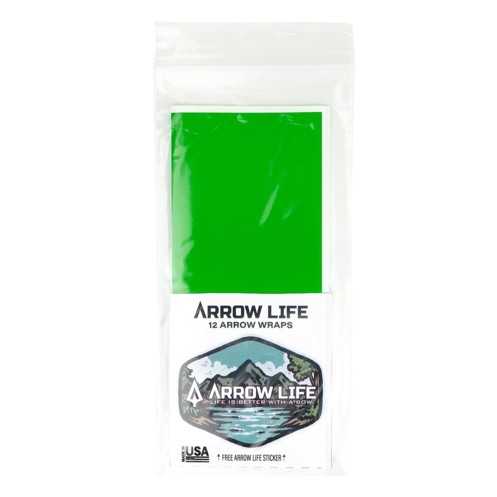 6" Arrow Life Arrow Wraps 12 Pack Green 1" Width