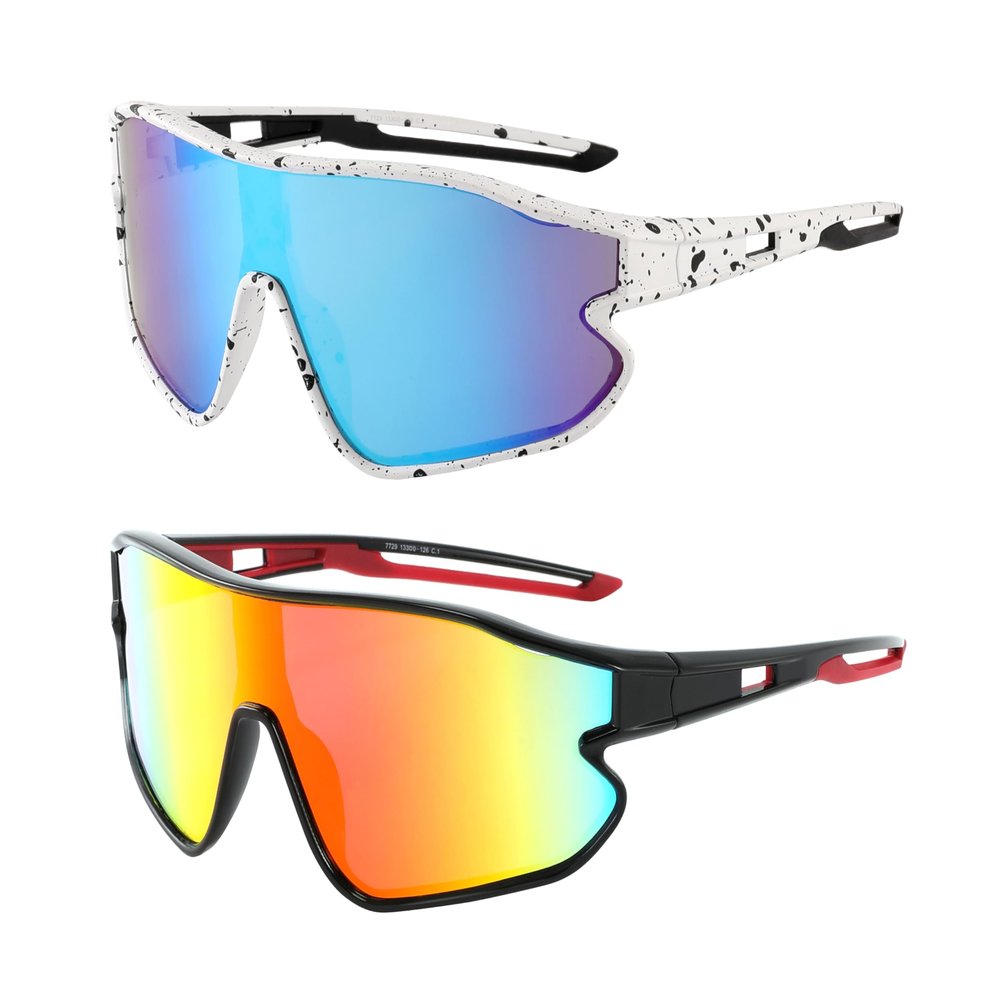 Yogo Vision Kids Sports Sunglasses Youth Lightweight Baseball UV400 Protection Sport Frame Shades for Boys Girls 2 pk
