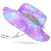 Kids Sun Hat for Girls Mesh Bucket Hat Toddler UV Protection Beach Hat Kids Foldable Fishing Hat for Girls 2-8 Years Purple view 1