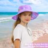 Kids Sun Hat for Girls Mesh Bucket Hat Toddler UV Protection Beach Hat Kids Foldable Fishing Hat for Girls 2-8 Years Purple view 2