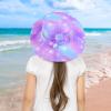 Kids Sun Hat for Girls Mesh Bucket Hat Toddler UV Protection Beach Hat Kids Foldable Fishing Hat for Girls 2-8 Years Purple view 3