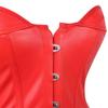 ADELCE Women's Gothic Steampunk Gothic Brocade Basque Faux Leather Corset Bustier with Skirt Overbust Costume Red XL view 4